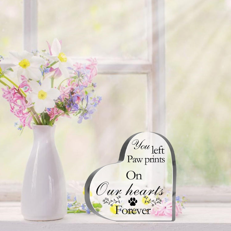 Pet Memorial Gift - Heart Acrylic Decor Sign Sympathy for Pet Loss Remembrance Gifts Cat Dog Memorial Bereavement Condolence Gifts Loss of Pet Keepsake - PawsPlanet Australia