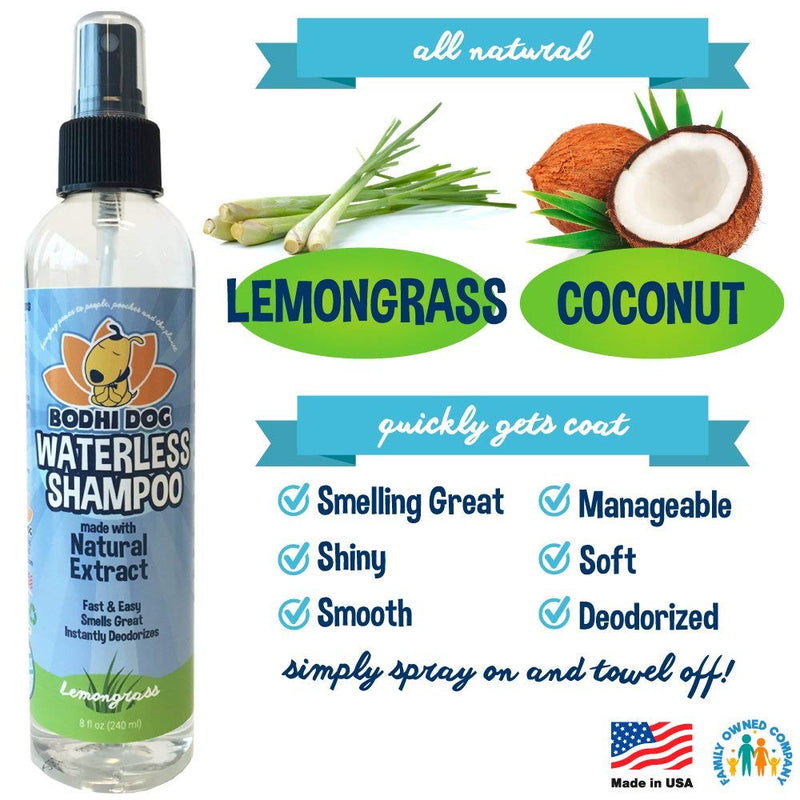 Bodhi Dog Non-Toxic Waterless Dog Shampoo, 8oz (240ml) - Lemongrass - PawsPlanet Australia