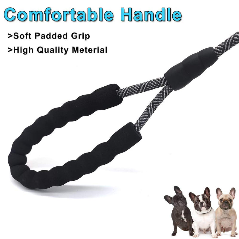 YUCFOREN 2-Pack Small Dog Leash 6Ft x 1/3" Rope Leash for Little Pets/Puppies/Small Animals/Extra Small Dogs, Strong Nylon Walking Leash with Padded Handle Training Lead 6’ x 1/3" Black+black - PawsPlanet Australia