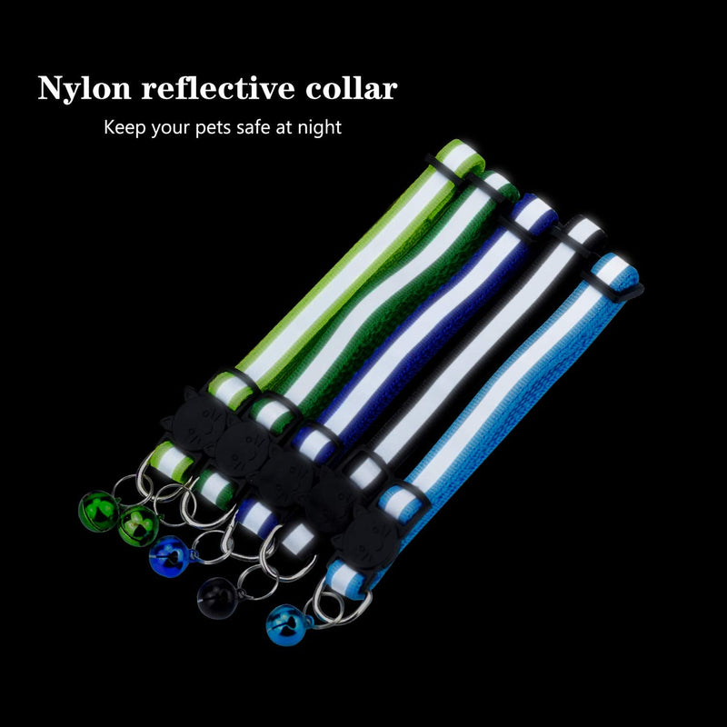DESON Pack of 12 Reflective Cat Collars with Safety Clasp with Bell Cat Collar for Cats and Small Dogs Beautiful cat collars - PawsPlanet Australia