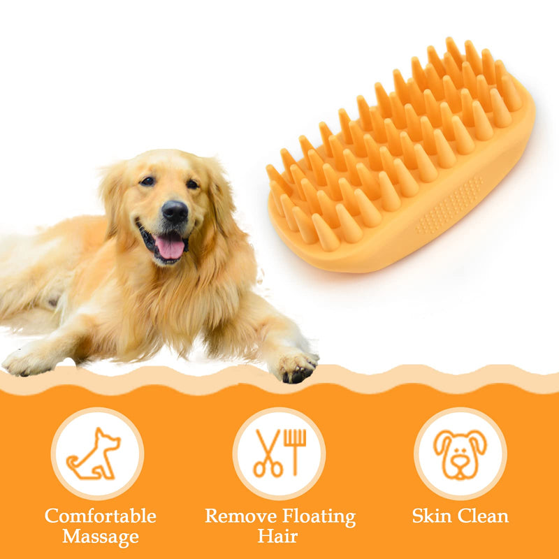 Silicone dog grooming brush pet shampoo bath brush anti skid soothing massage rubber comb bath dog brush - PawsPlanet Australia
