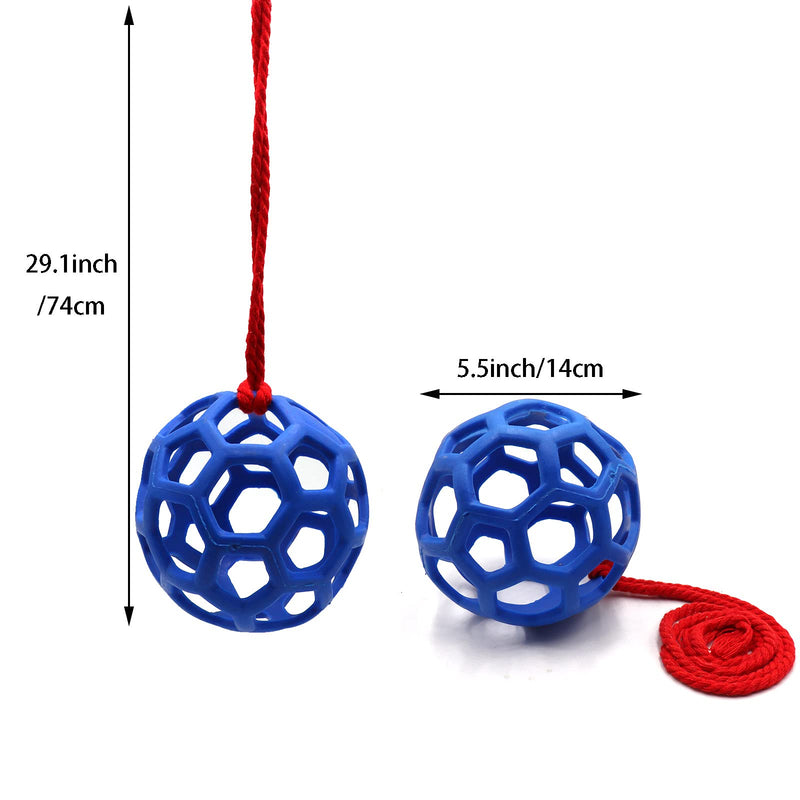 2pcs Horse Treat Ball Hay Feeder Toy Ball Hanging Feeding Toy for Horse Horse Goat Sheep Relieve Stress, Horse Stable Stall Paddock Rest Blue - PawsPlanet Australia