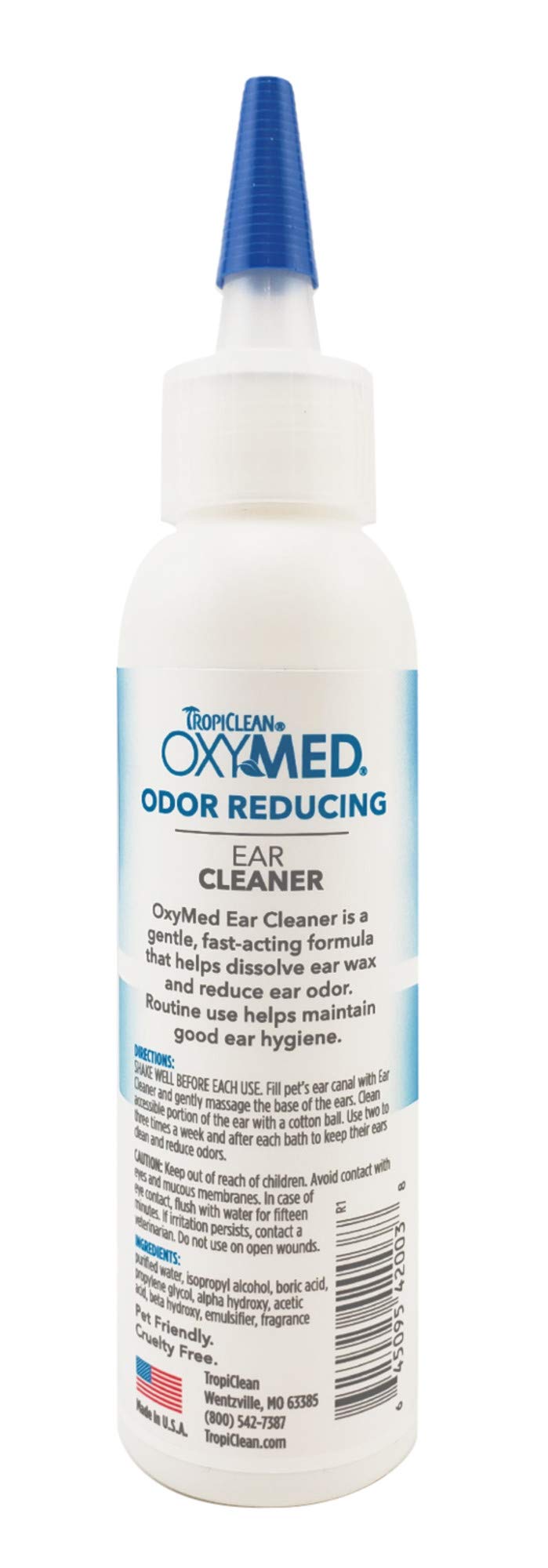 TropiClean OxyMed Ear Cleaner for Pets, 4oz - Made in USA - PawsPlanet Australia