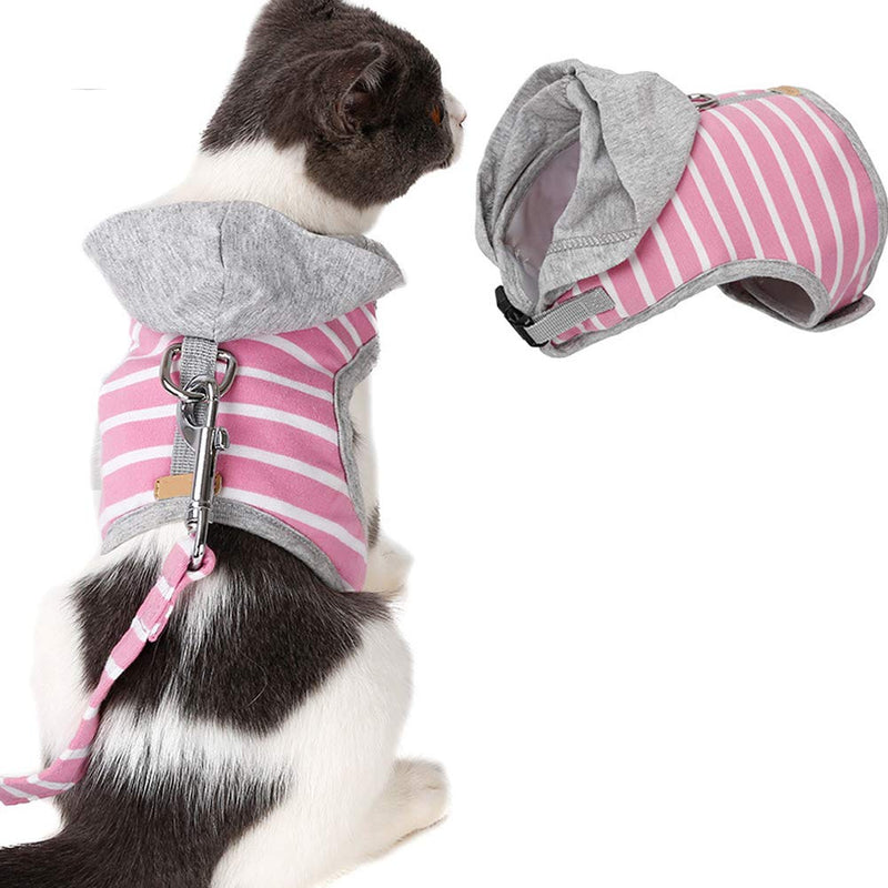 Cat Hooded Vest Harness with Leash, Durable and Breathable Kitten Collar Cat Walking Jacket Running Cushioning Escape Proof Cat Harness Set for Outdoor Training - PawsPlanet Australia