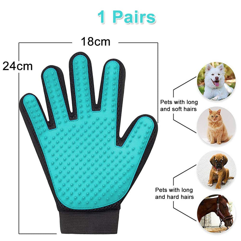 YUIP 2 Pcs Pet Glove, Pet brushing glove, Mitt Massage Deshedding, Pet Hair Remover Mitt, Deshedding Brush Glove Pet Grooming Glove Brush - PawsPlanet Australia