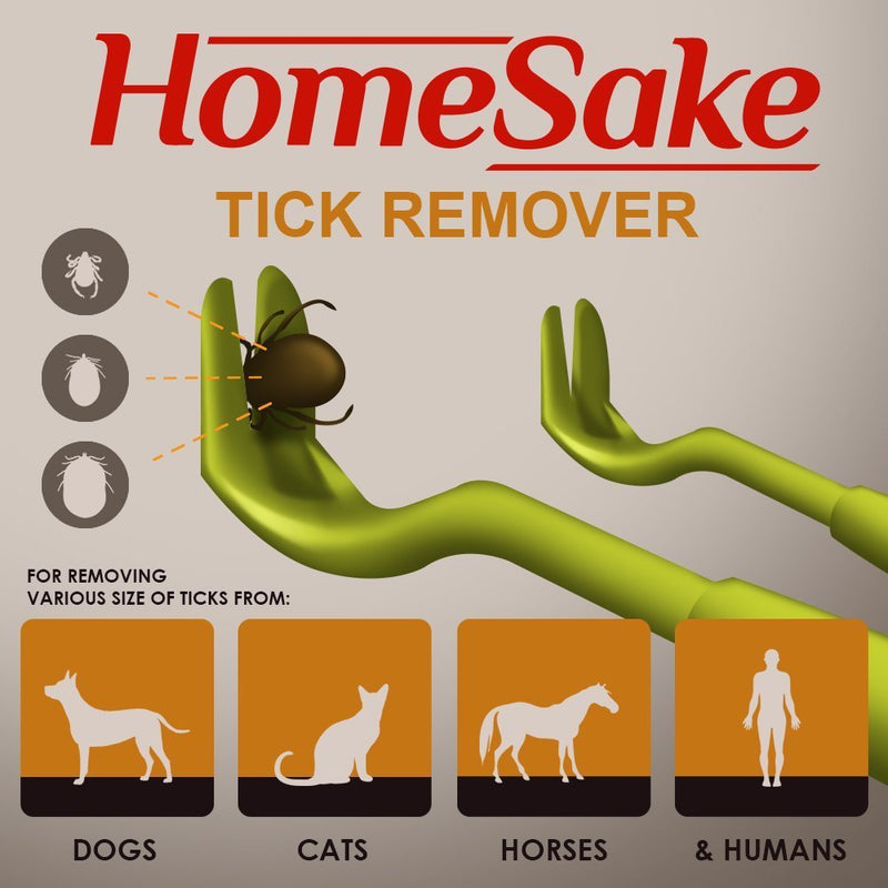 HomeSake Tick Removal Tool for Dogs, Cats and Humans | Removes Entire Head & Body | Pain-Free Ticks Remover | 100% Chemical-Free | Pack of 3 2 Packs - PawsPlanet Australia