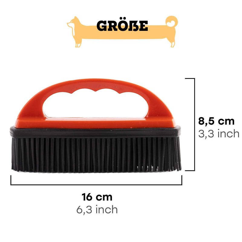 vitazoo clothes brush for removing animal hair - carpet brush car brush upholstery brush for animal hair removal - soft textile brush for cats and dog hair - red 1x - PawsPlanet Australia