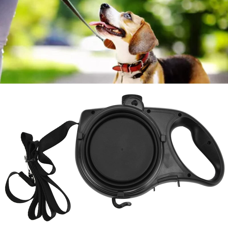 Dog leash dog leash small dogs light dog leash medium dog leash cat, multifunctional pet leash with foldable water bowl for small medium dogs (9.1 x 6.7 x 2.0 inches) (black) black - PawsPlanet Australia