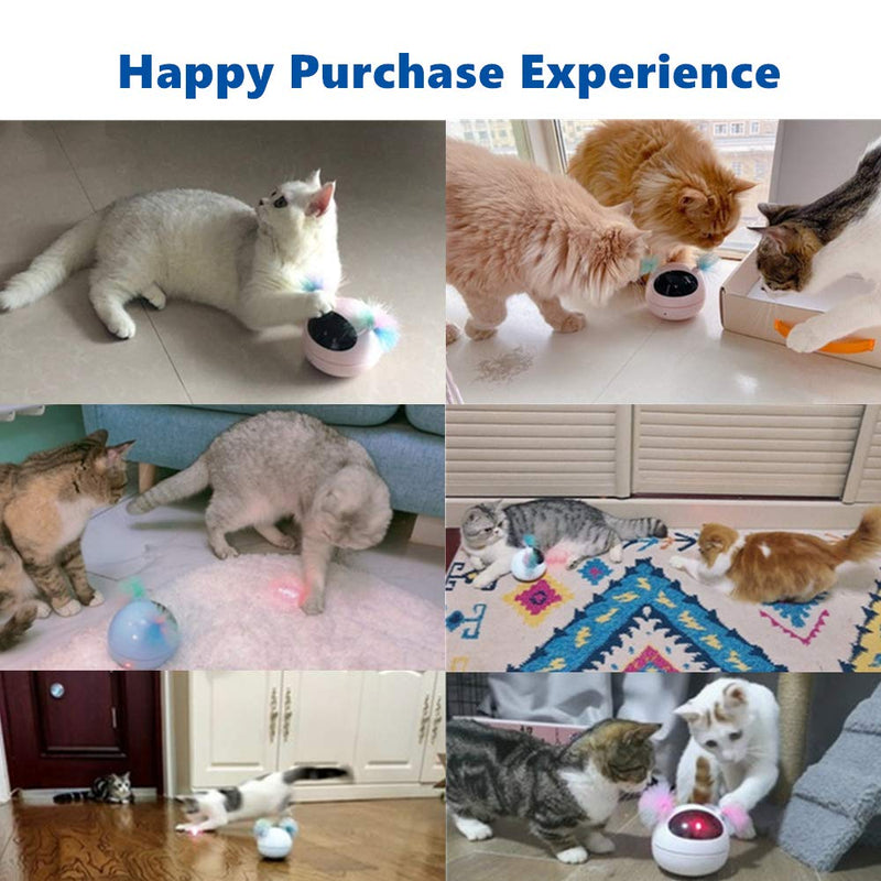 HIPIPET Automatic Cat Laser Toys Interactive Kitten Toy for Indoor Cats Random Rotating Smart On/Off Robotic Electronic Cat Toy Low Noise Battery Powered - PawsPlanet Australia