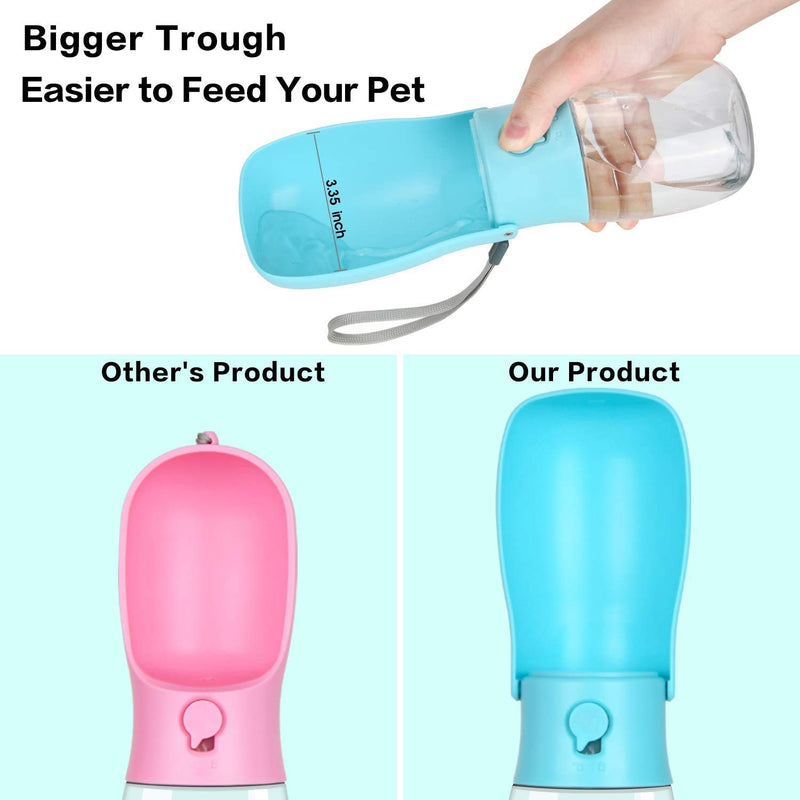 Dog Water Bottle - Foldable Dog Water Dispenser for Walking with Dog Waste Bag, Portable Pet Water Bottle for Travel, BPA Free Water Bottle for Cat, Rabbit,Puppy and Other Animals(10 Oz) blue - PawsPlanet Australia