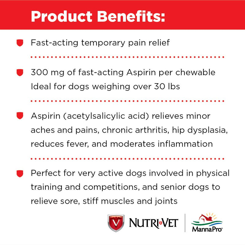 Nutri-Vet Aspirin Chewables for Large Dogs, 75 Count - Pack of 2 - PawsPlanet Australia