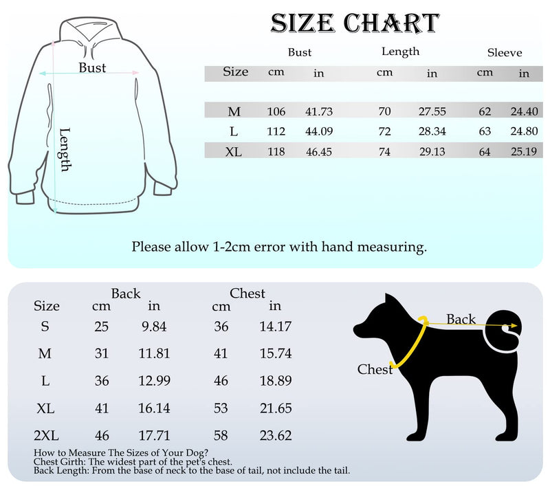 Dog and Owner Matching Hoodies Velvet Warm, Customize Women Mommy Hoodie Matching Doggie Hoodie, Dog and People Matching Clothes, Pet and Pet Owner Clothes are Sold Separated Small Pet-Black - PawsPlanet Australia