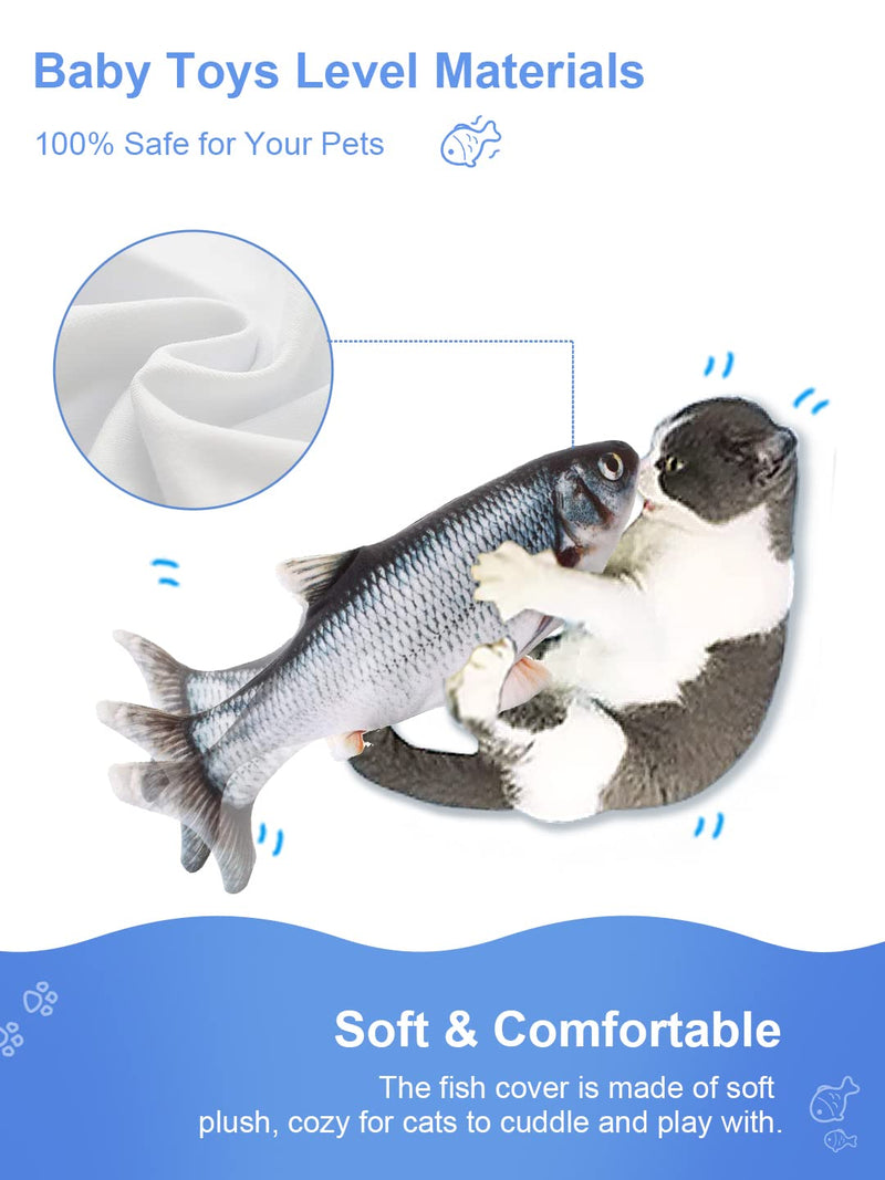 Potaroma Floppy Fish Cat Toy, 2021 Upgraded, Dancing Fish for Small Dogs, Realistic Cat Kicker Toy, Interactive Wiggle Fish Catnip Toy 11" Carp - PawsPlanet Australia