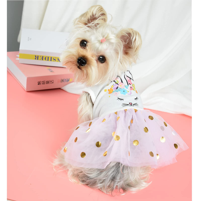 Dog Birthday Dresses, Summer Spring Girl Dog Clothes for Small Dogs, Pink Puppy Dress, Chihuahua Yorkie Dress Costume, Pet Clothing Dog Clothes Outfit Cat Apparel (Birthday, Medium) - PawsPlanet Australia