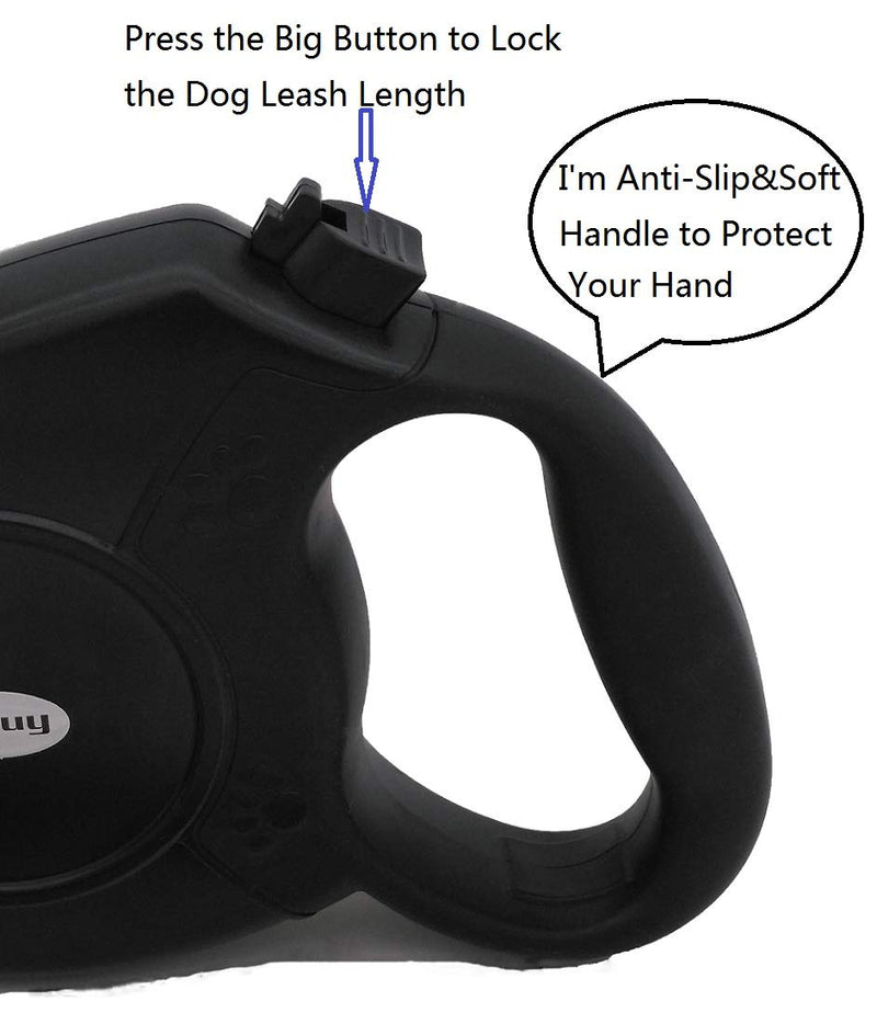 [Australia] - Esbuy Heavy Duty Retractable Dog Leash 26ft,Pet Long Walking Leashes Leads for Small Medium Large Dogs Doggie Up to 100lbs Black 