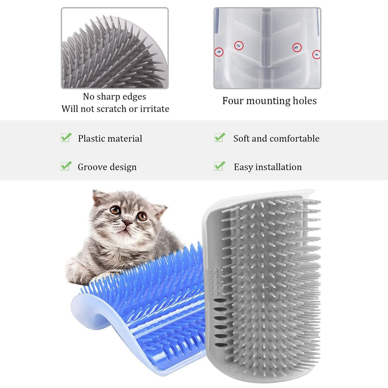 LATRAT 4pcs Cat Self Groomer Brush Wall Corner Cat Brush Pet Brush Cat Brush for Dogs Cat Massage Hair Removal Self Groomer Pet Grooming Comb Hair Removal Massage Brush - PawsPlanet Australia