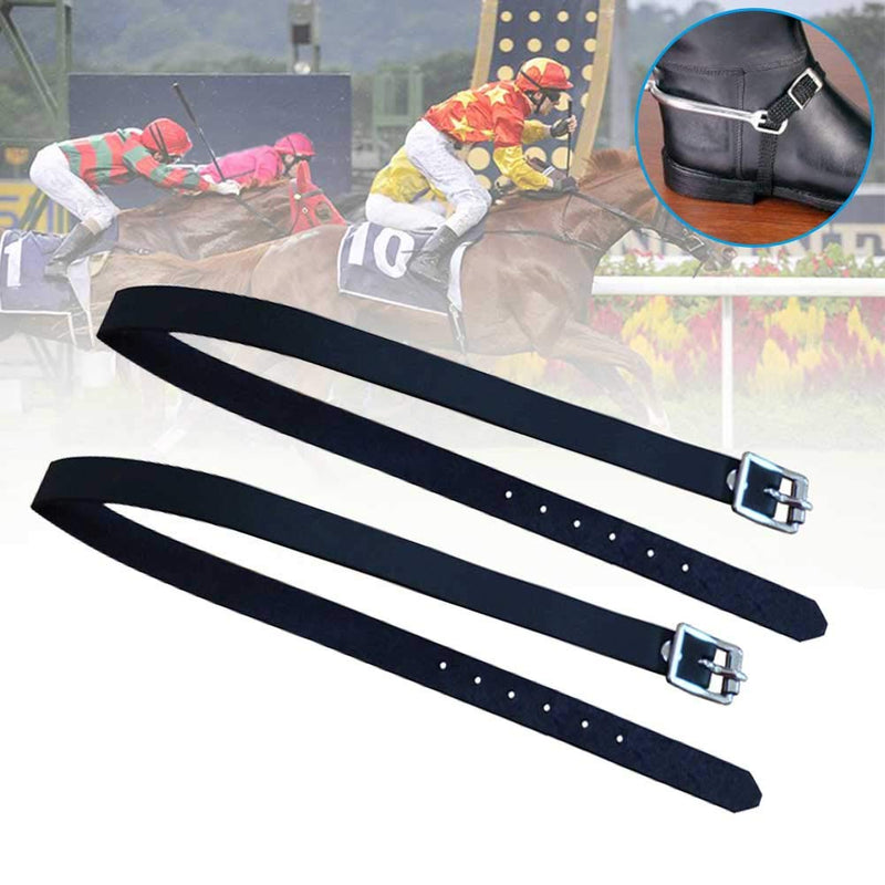 ALEOHALTER 2 Pcs Spur Straps, Horse Riding Straps With Buckle Solid Equestrian Spurs PU Leather Riding Sports Accessories Lady Spur Straps Brown - PawsPlanet Australia