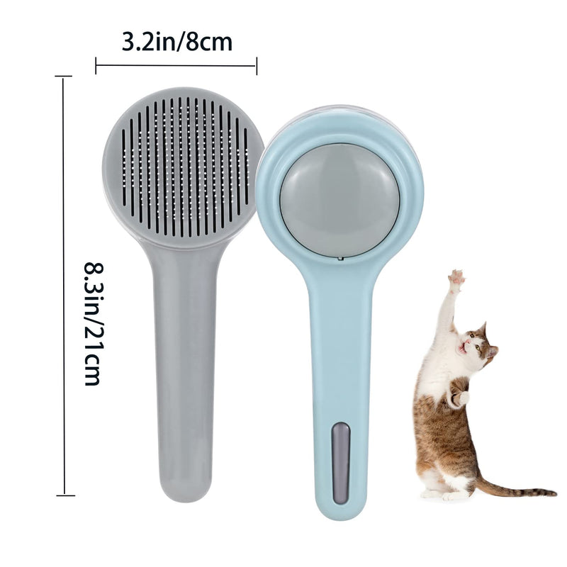 Cat brush, pet brush, long hair, cat comb, self-cleaning slicker brush, gently removes loose undercoat, mats, hair, grooming brush for cats, dogs, massage cleaning brushes, cat brush - PawsPlanet Australia