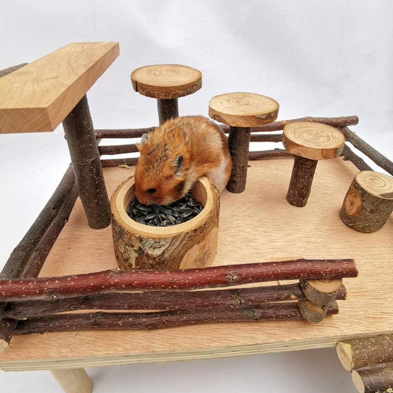 POPETPOP Hamster Wooden Food Bowl for Hedgehog Guinea- Pig Gerbil Squirrel Reptiles Chinchilla Ceramic Feeding Dish (Random Color) - PawsPlanet Australia