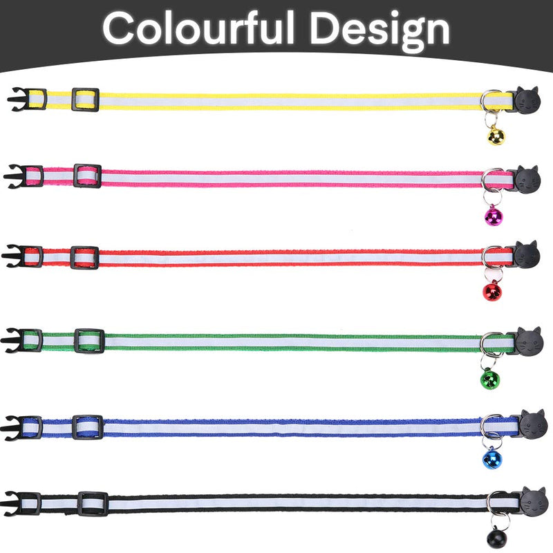 Reflective Cat Collar Quick Release - Adjustable 6 Pack Cat Collars for Kittens Cute and Durable, Soft and Comfortable - PawsPlanet Australia