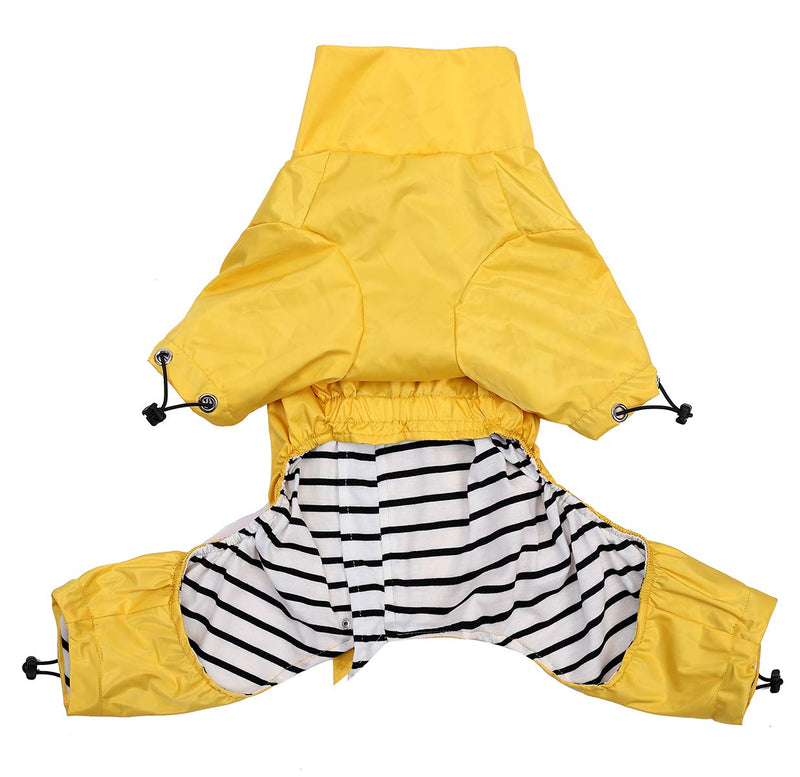 Morezi Dog raincoat, dog rain coat poncho waterproof clothes with safe reflective stripes and zipper closure for small medium and large pet - Yellow - XL - PawsPlanet Australia