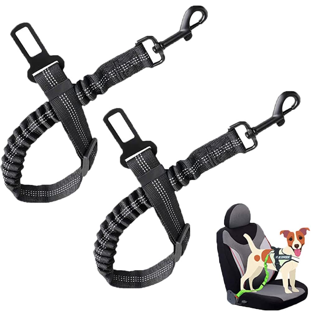 2 pieces seat belt dog car dog, belt adjustable dog seat, dog seat belt safety harness, dog seat belt for all dog breeds, cats and car types, seat belt dog car - PawsPlanet Australia