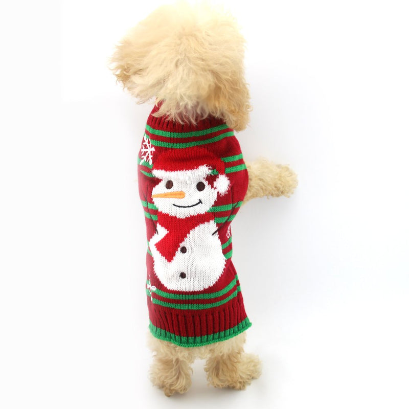 DELIFUR Dog Snow Sweaters Snowman Sweaters Xmas Dog Holiday Sweaters New Year Christmas Sweater Pet Clothes for Small Dog and Cat(Snowman,XXS) 2X-Small - PawsPlanet Australia