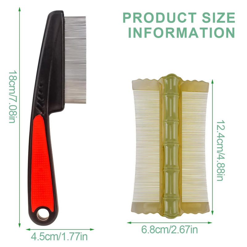 EIHI Flea Comb for Dogs and Cats, Pack of 3, Lice Comb, Cat Comb, Dust Comb, Flea Comb, Coarse & Fine Teeth Lice Flea Comb - PawsPlanet Australia