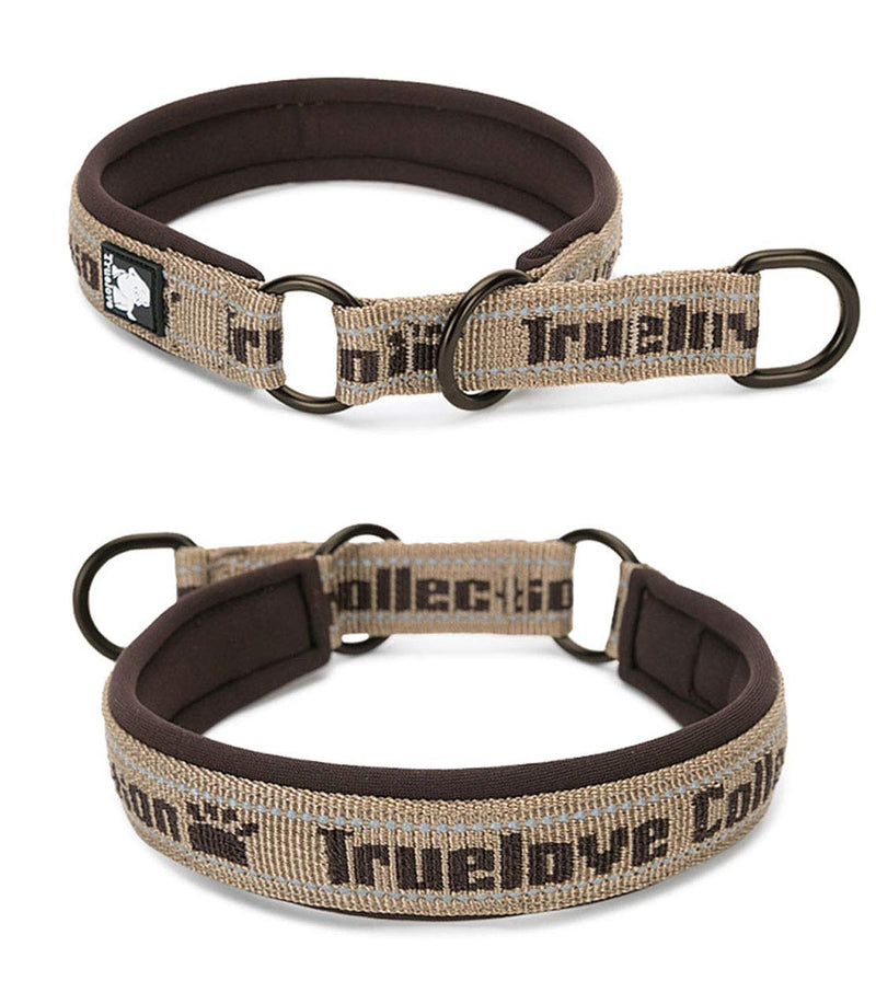 Tineer Reflective Adjustable Pet Dog P-Chain Collar,Nylon Soft Padded Outdoor Adventure Training Slip Collar Neck Wear for All Breeds Dogs (XL, Brown) XL - PawsPlanet Australia