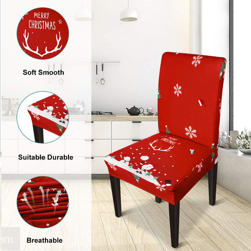 GoodtoU Christmas Dining Room Chair Covers Xmas Dining Chair Seat Slipovers Christmas Decorations(Set of 2,Snowman) Snowman Set of 2 - PawsPlanet Australia