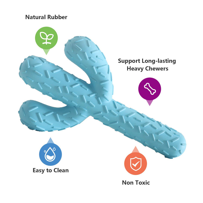 [Australia] - HAOPINSH Dog Chew Toys, Rubber Aggressive Dog Chewers Durable Tough Dog Toys Cactus Dental Toy for Training and Cleaning Teeth 