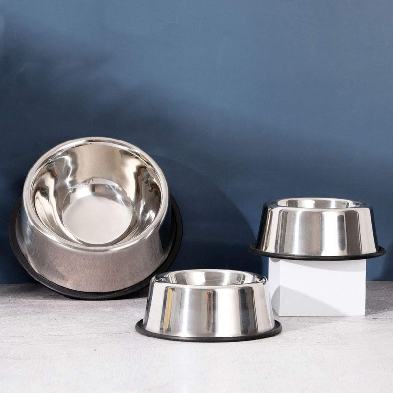 SUOXU Dog Bowls, Upgrade 0.6mm Thicken Stainless Steel Metal Dog Bowl, Cat Dog Feeding Bowls, Rubber Non-slip Medium and Large Dog Feeder Bowls And Water Bowls (M-1PCS) M-22CM-1PCS - PawsPlanet Australia