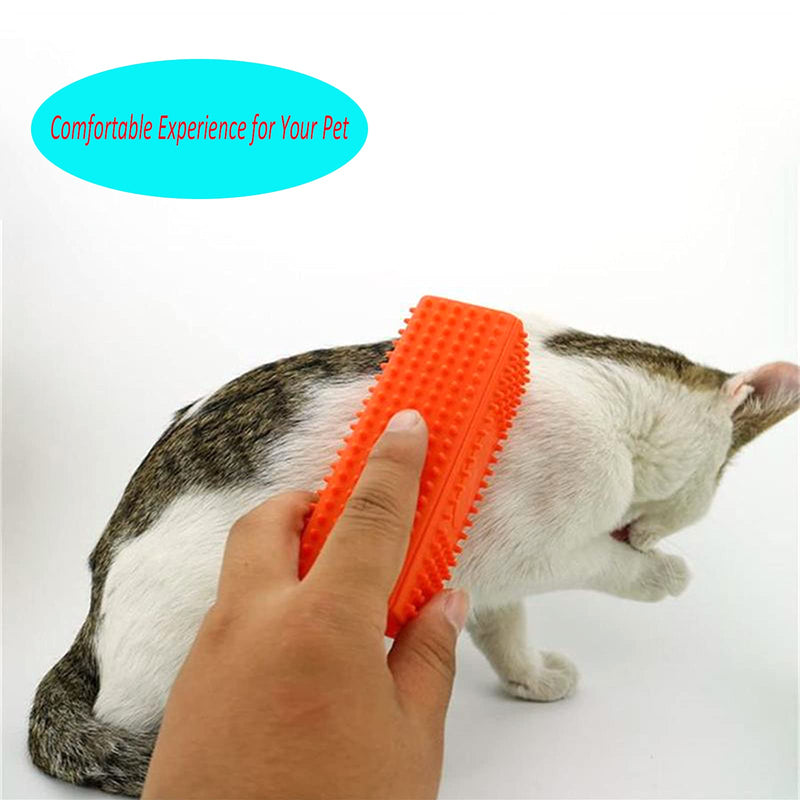 2Pcs Pet Dog Hair Remover, Silicone Dog Cat Hair Brush Pet Grooming Brush, Pet Dog Cat Fur Remover Brush for Cleaning Carpet Furniture and Car Interiors (Yellow and Orange) - PawsPlanet Australia