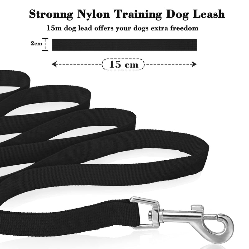 Ansontop 15M/50FT Dog Training Lead Leash,Training Leash with Handle Long Dog Leads,Long Nylon Training Dog Leash, long Line Training Dog Leash,Pet Tracking Training Obedience Lead Leash( Black ) - PawsPlanet Australia