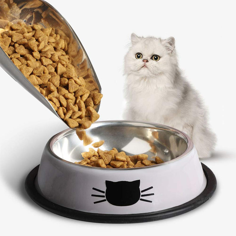 BUYGOO Set of 3 Cat Bowl Cat Food Bowl 15.5 x 4.5 cm Stainless Steel Non-Slip Multi-Purpose Cat Feeding Bowl Cat Bowls Set of 3 - PawsPlanet Australia