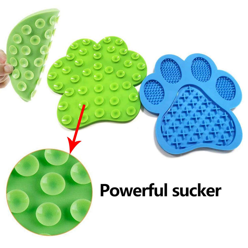 RoadLoo Dog Lick Pad, 2 Pieces Perfect Dog Washing Distraction Device Slow Eating Dog Mat with 2 Pieces Dog Grooming Brush with Super Suction Cups for Licking Peanut Butter Pet Bathing Training - PawsPlanet Australia