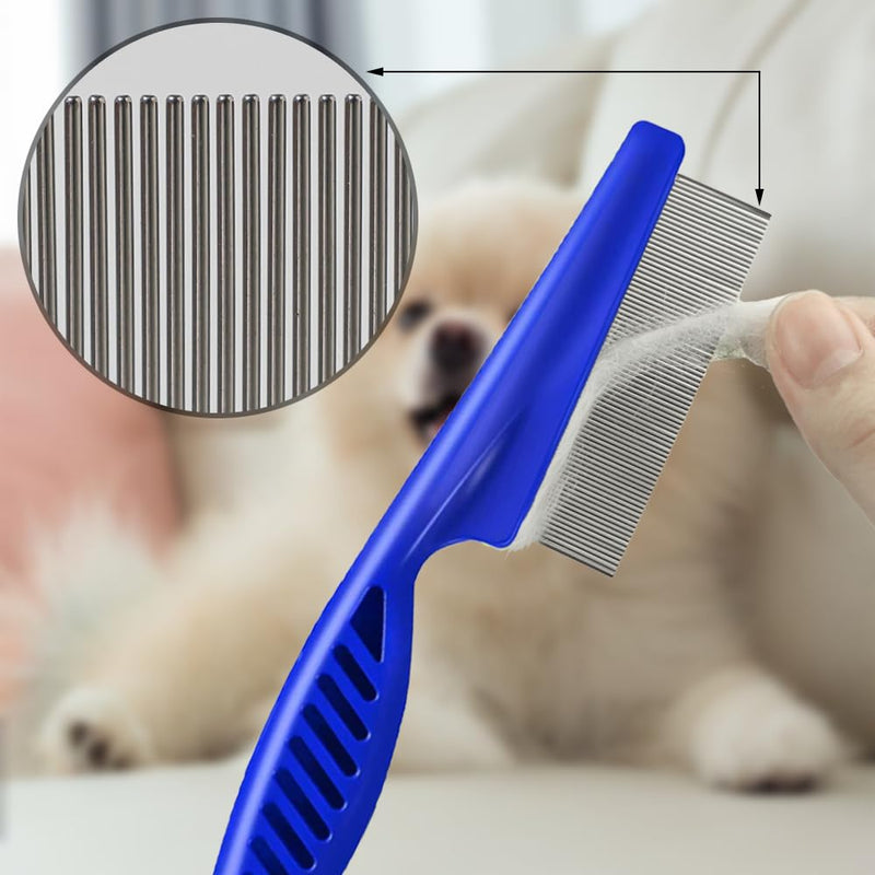 Pack of 4 cat dog flea comb, lice comb, flea comb for removing fleas, metal teeth lice comb, flea tear stain remover comb, pet comb stainless steel lice comb - PawsPlanet Australia
