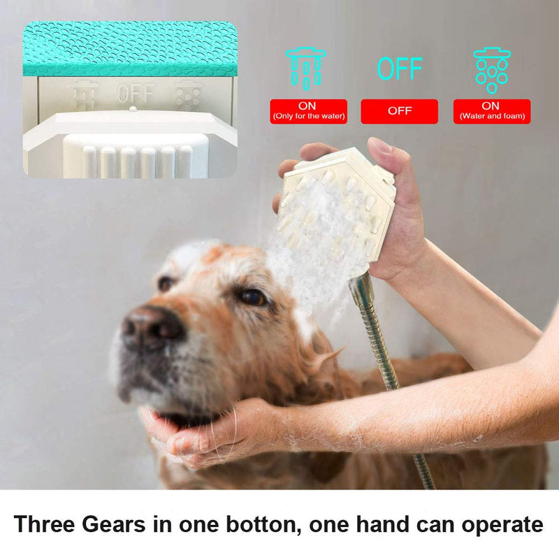 [Australia] - Tbrand Pet Bath Brush,Dog Bath Attachment for Shower Head,Water Sprayer Brush,Dog Washing Hose for Home,Multi-Function Pet Shower Head,Washing Tool for Medium & Large Dogs Horses(Blue) 