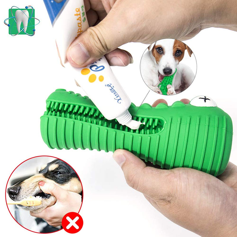 WeChip indestructible dog toy,Squeak Toys/Interactive Toys for Large Medium Breed Dog,Tough extremely Durable chewy toys,Natural Rubber Dog Brushing Stick(Green). - PawsPlanet Australia