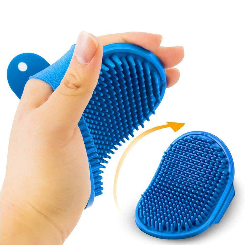 YGHH 2 Pieces Dogs Comb and Brush, Grooming Brush for Dog & Cat, Dog Shampoo Brush, Pet Double Sided Comb, Double Hexagon Bamboo TPR Pet Bath Massage Brush for Dogs, Cats with Short or Long Hair - PawsPlanet Australia