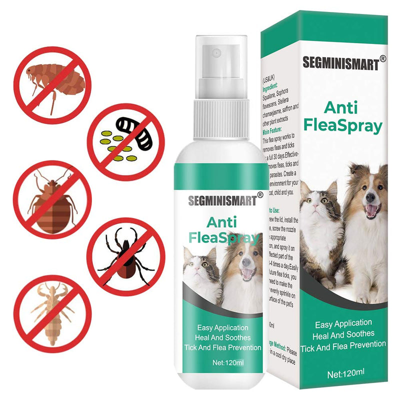 SEGMINISMART Flea Spray,Dog Fleas Protection Spray,Cat Flea Treatment,Tick and Flea Treatments for Dogs,Flea Spray For Dogs,Tick and Flea Protective for Dogs Cats - PawsPlanet Australia