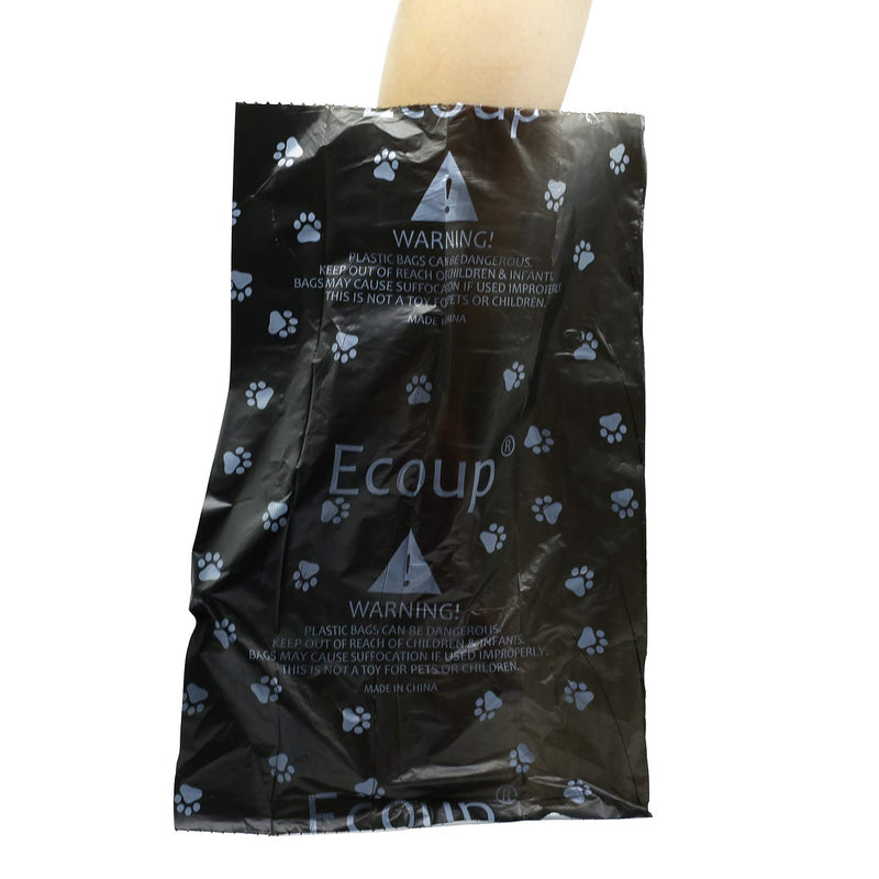 Ecoup Dog Poop Bags Scented,Enhanced Pet Waste Bag,Thick and Strong Bags for Pets, Leak-Proof Clean Up Doggy Bags,15 Bags Per Roll,Black 9 x 13 Inches (20Rolls, Black) 20Rolls - PawsPlanet Australia