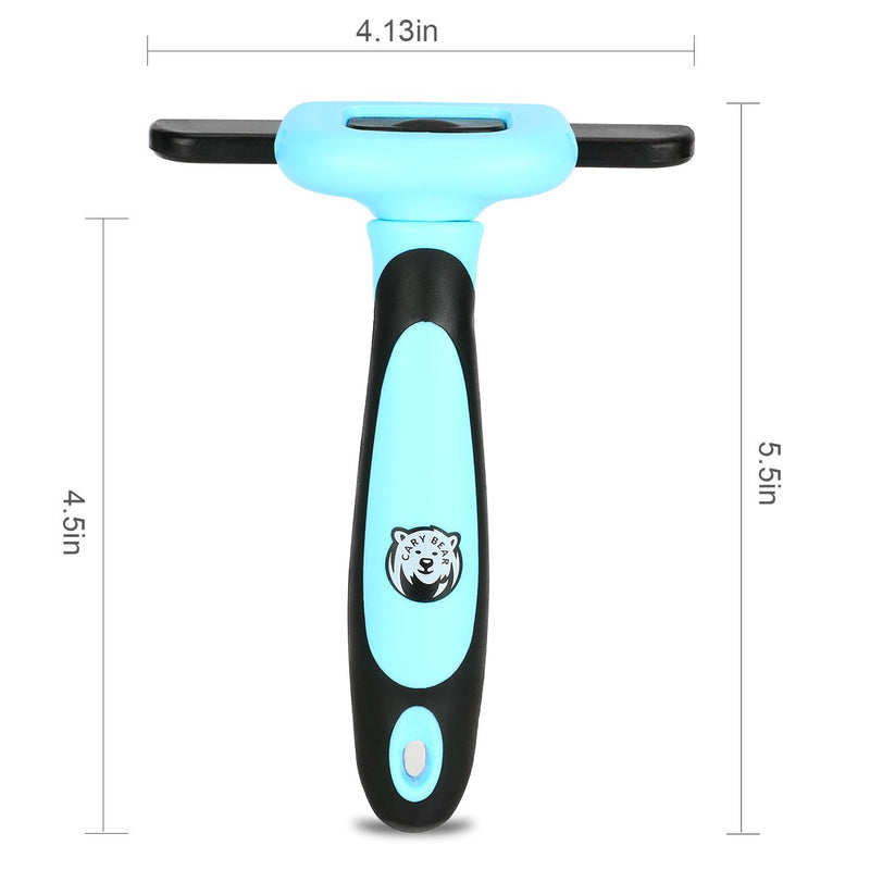 [Australia] - Cary Bear Grooming Brush and Deshedding Tool for Dog and Cat with Short to Long Hair - Large Comb Efficiently Remove Loose Hair and Reduce Shedding for Small Medium & Large Pet Blue 