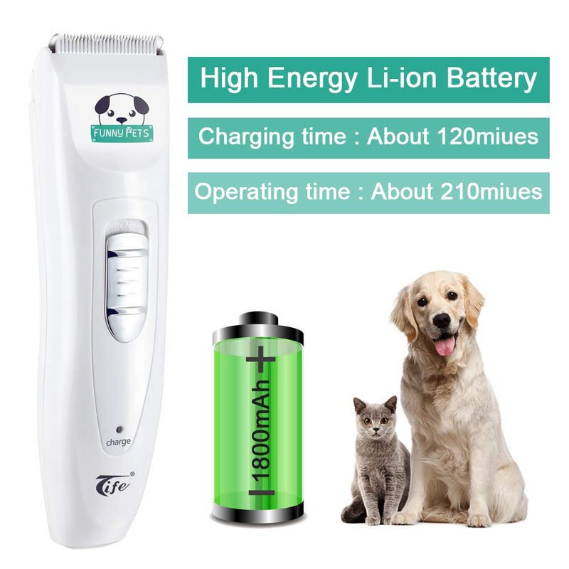 Rant Pet Clipper, Pet Hair Trimmer Low Noise Rechargeable Dogs & Cats Cordless Electric Clippers Set Professional Grooming at Home Accessories - PawsPlanet Australia