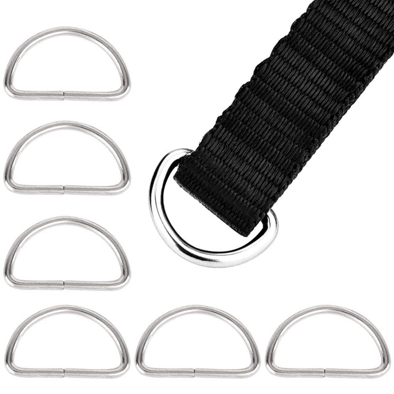 [Australia] - Mazaashop Metal D Ring 1 inch 25 Pack Non Welded Nickel Plated DIY Craft Bag and Dog Leash 