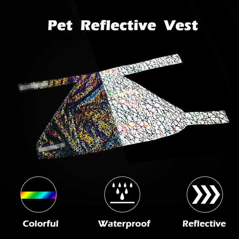 [Australia] - PUMYPOREITY Reflective Dog Vest for Small to Large Pet Dogs Cats, Triangle Jacket, Personalized Neon Color, Sparkly at Night/Light, Adjustable, High Visibility, Nest Grid, Tech Trend Dog Apparel M (Chest:20-24") 