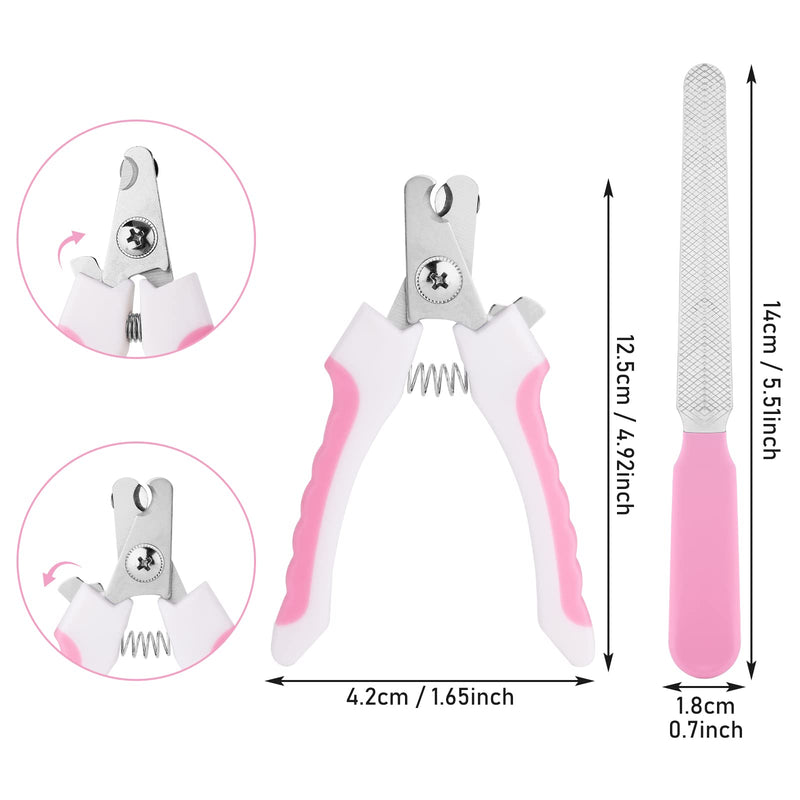 cobee Pet Nail Clippers, Dog Nail Files Nail Clippers for Dogs Professional Pet Trimmer with Guard and Safety Lock Claw Scissors for Dogs (Pink) Pink - PawsPlanet Australia