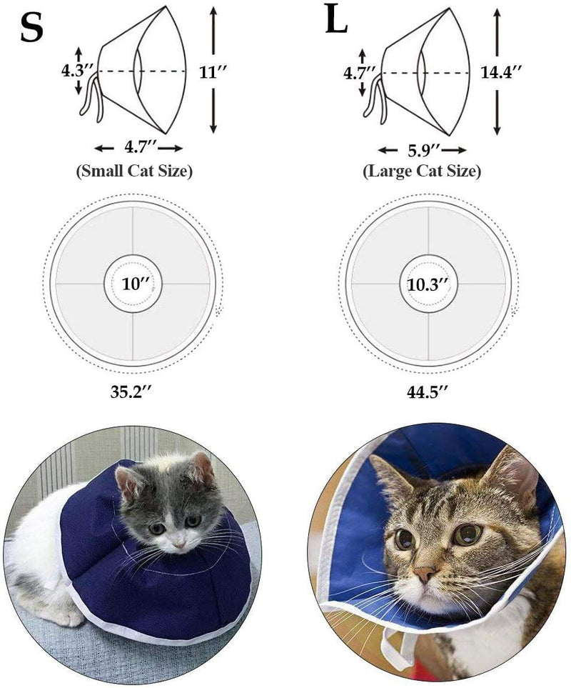 ASOCEA Adjustable Cats Dogs Surgery Recovery Collar Soft Pet Cone for Anti-Biting Lick Wound Healing Grooming (Neck Circumference: 4.7 inches/12cm) - PawsPlanet Australia