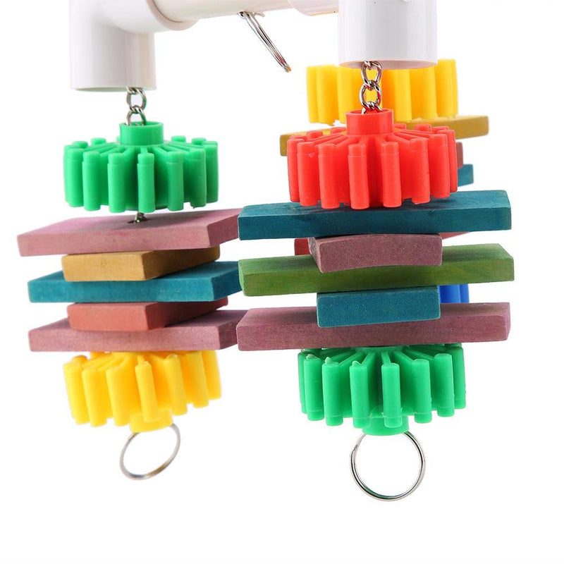 Colorful Wooden Parrot Pet Biting Tube Toy Durable Abrasion-resistant Birds Cage Hang Chewing Toys - PawsPlanet Australia
