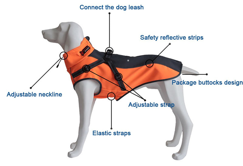 [Australia] - Xanday Dog Jacket with Harness, Windproof Dog Vest with Reflective Strips for Medium Large Dogs, Warm and Cozy Dog Sport Vest, Dog Winter Coat, Warm Dog Apparel with High Neckline Collar M Fluorescent Green 